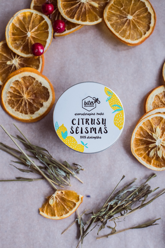 Aromaterapinė sojų vaško žvakė "Citrusų šėlsmas"