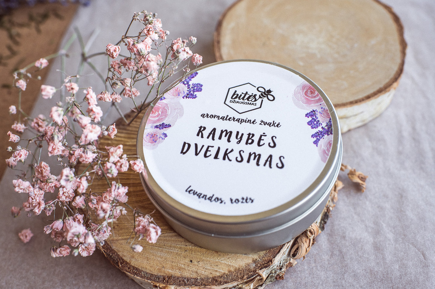 Aromaterapinė sojų vaško žvakė "Ramybės dvelksmas"