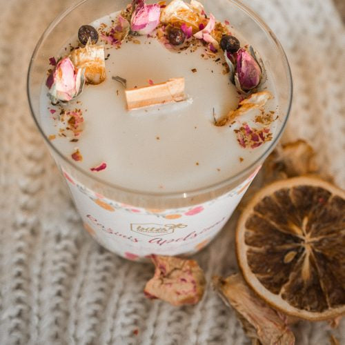 Sojų vaško žvakė "Rožinis apelsinas"