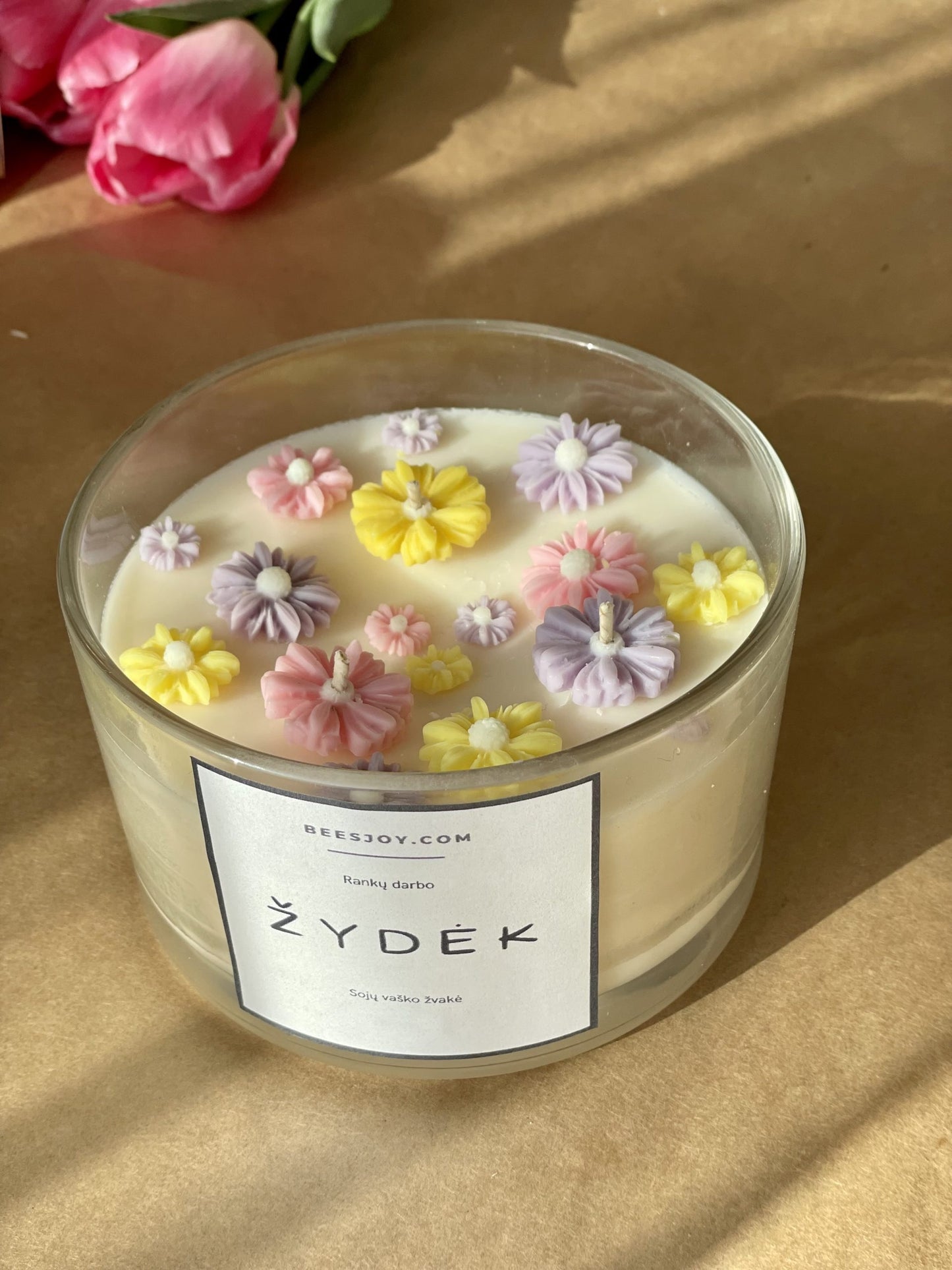 Sojų vaško žvakė "Žydėk"