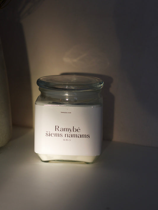 Sojų vaško žvakė “Ramybė šiems namams”