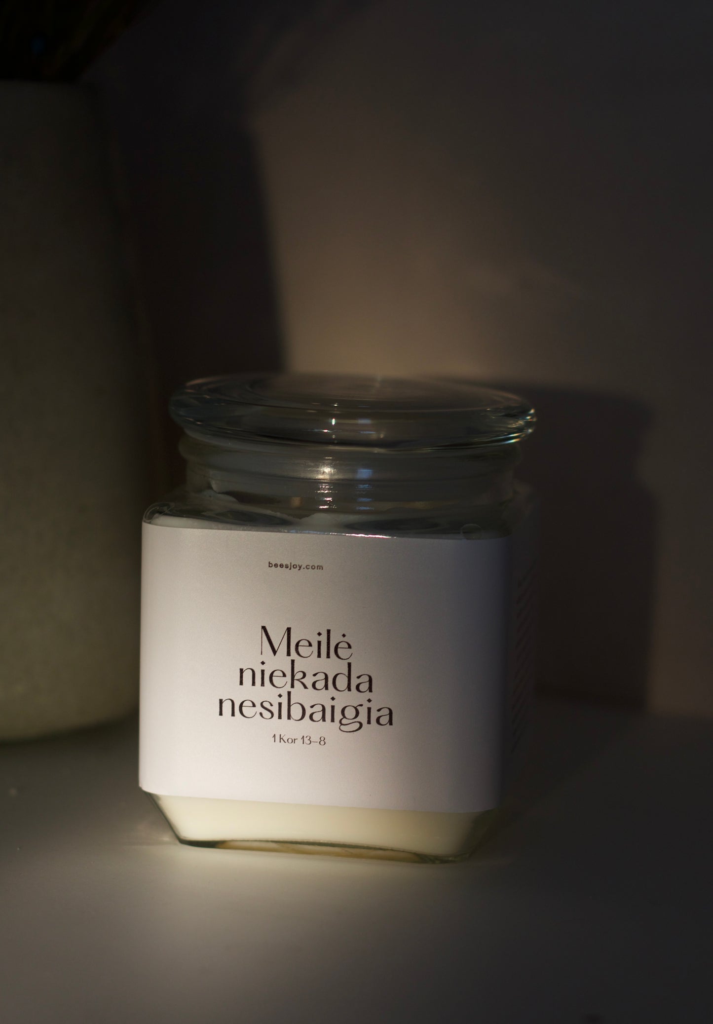 Sojų vaško žvakė “Meilė niekada nesibaigia”